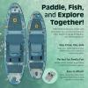 image:imageRetrospec June Nano Kids Inflatable Fishing Paddle Board SUP Kayak 96 Hybrid Paddleboard with Rod Holders Removable Seat  Lightweight Portable Youth Fishing BoardRiver Rock Legacy