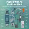 image:imageRetrospec June Nano Kids Inflatable Fishing Paddle Board SUP Kayak 96 Hybrid Paddleboard with Rod Holders Removable Seat  Lightweight Portable Youth Fishing BoardRiver Rock Legacy