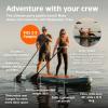 image:imageRetrospec Weekender Crew Inflatable Paddle Board  12ft amp 15ft XL MultiPerson iSUP with 400 amp 1050lb Capacity amp NoSlip Deck  Includes 2 Paddles amp Accessories