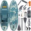 image:imageRetrospec June Nano Kids Inflatable Fishing Paddle Board SUP Kayak 96 Hybrid Paddleboard with Rod Holders Removable Seat  Lightweight Portable Youth Fishing BoardRiver Rock