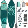 image:imageRetrospec Weekender Inflatable Stand Up Paddle Board Includes Paddle Pump and Accessories 106 Lightweight iSUP Puncture Resistant Inflatable Paddle Board for AdultsSeafoam Ripple