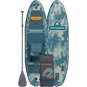 image:imageRetrospec June Inflatable Fishing Paddle Board 116 with Removable Seat  PunctureResistant Paddle Board for Fishing with Rod Holders NonSlip Deck Pad amp AccessoriesRiver Rock