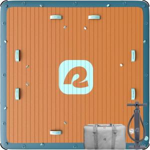 image:imageRetrospec Siesta Dock 7 amp 10 XL Inflatable Floating Platform  Lake amp Pool Essential with 1050lb amp 1500lb Capacity  MultiPerson Water Dock with DRings amp Pump7 x 7