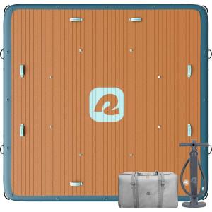 image:imageRetrospec Siesta Dock 7 amp 10 XL Inflatable Floating Platform  Lake amp Pool Essential with 1050lb amp 1500lb Capacity  MultiPerson Water Dock with DRings amp PumpXL 10 x 10