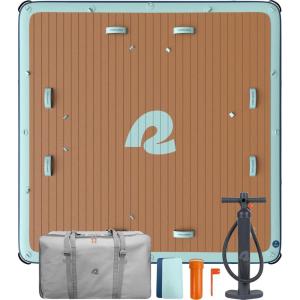image:imageRetrospec Siesta Dock 7 amp 10 XL Inflatable Floating Platform  Lake amp Pool Essential with 1050lb amp 1500lb Capacity  MultiPerson Water Dock with DRings amp PumpLegacy 7 x 7