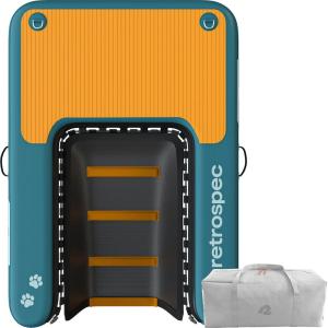 image:imageRetrospec Siesta Pup Inflatable Dog Water Ramp  Portable Floating Dock Platform with NonSlip Surface  HighVisibility Pet Pool amp Boat Ladder for Dogs up to 120lbs