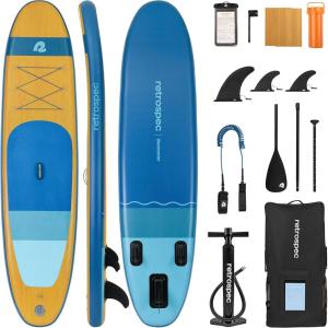 image:imageRetrospec Weekender Inflatable Stand Up Paddle Board Includes Paddle Pump and Accessories 106 Lightweight iSUP Puncture Resistant Inflatable Paddle Board for Adults