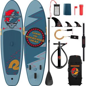 image:imageRetrospec Weekender Inflatable Stand Up Paddle Board Includes Paddle Pump and Accessories 106 Lightweight iSUP Puncture Resistant Inflatable Paddle Board for AdultsGrateful Dead