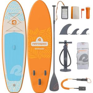 image:imageRetrospec Weekender Inflatable Stand Up Paddle Board Includes Paddle Pump and Accessories 106 Lightweight iSUP Puncture Resistant Inflatable Paddle Board for AdultsCreamsicle