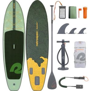 image:imageRetrospec Weekender Inflatable Stand Up Paddle Board Includes Paddle Pump and Accessories 106 Lightweight iSUP Puncture Resistant Inflatable Paddle Board for AdultsWild Spruce Legacy
