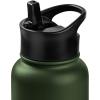 image:imageRetrospec Alder Insulated Water Bottle with Straw Lid amp Handle Cap  Stainless Steel Wide Mouth DoubleWall Vacuum Insulated Thermos  BPA Free Leakproof CanteenOlive Drab