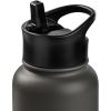 image:imageRetrospec Alder Insulated Water Bottle with Straw Lid amp Handle Cap  Stainless Steel Wide Mouth DoubleWall Vacuum Insulated Thermos  BPA Free Leakproof CanteenBasalt
