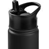image:imageRetrospec Alder Insulated Water Bottle with Straw Lid amp Handle Cap  Stainless Steel Wide Mouth DoubleWall Vacuum Insulated Thermos  BPA Free Leakproof CanteenBlack