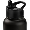 image:imageRetrospec Alder Insulated Water Bottle with Straw Lid amp Handle Cap  Stainless Steel Wide Mouth DoubleWall Vacuum Insulated Thermos  BPA Free Leakproof CanteenBlack