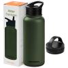 image:imageRetrospec Alder Insulated Water Bottle with Straw Lid amp Handle Cap  Stainless Steel Wide Mouth DoubleWall Vacuum Insulated Thermos  BPA Free Leakproof CanteenOlive Drab