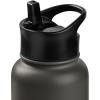 image:imageRetrospec Alder Insulated Water Bottle with Straw Lid amp Handle Cap  Stainless Steel Wide Mouth DoubleWall Vacuum Insulated Thermos  BPA Free Leakproof CanteenBasalt