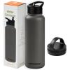 image:imageRetrospec Alder Insulated Water Bottle with Straw Lid amp Handle Cap  Stainless Steel Wide Mouth DoubleWall Vacuum Insulated Thermos  BPA Free Leakproof CanteenBasalt