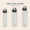 image:imageRetrospec Alder Insulated Water Bottle with Straw Lid amp Handle Cap  Stainless Steel Wide Mouth DoubleWall Vacuum Insulated Thermos  BPA Free Leakproof CanteenAbalone