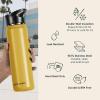 image:imageRetrospec Alder Insulated Water Bottle with Straw Lid amp Handle Cap  Stainless Steel Wide Mouth DoubleWall Vacuum Insulated Thermos  BPA Free Leakproof CanteenHoney