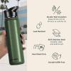image:imageRetrospec Alder Insulated Water Bottle with Straw Lid amp Handle Cap  Stainless Steel Wide Mouth DoubleWall Vacuum Insulated Thermos  BPA Free Leakproof CanteenOlive Drab