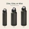 image:imageRetrospec Alder Insulated Water Bottle with Straw Lid amp Handle Cap  Stainless Steel Wide Mouth DoubleWall Vacuum Insulated Thermos  BPA Free Leakproof CanteenBasalt