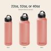 image:imageRetrospec Alder Insulated Water Bottle with Straw Lid amp Handle Cap  Stainless Steel Wide Mouth DoubleWall Vacuum Insulated Thermos  BPA Free Leakproof CanteenMelon