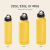 image:imageRetrospec Alder Insulated Water Bottle with Straw Lid amp Handle Cap  Stainless Steel Wide Mouth DoubleWall Vacuum Insulated Thermos  BPA Free Leakproof CanteenHoney