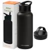 image:imageRetrospec Alder Insulated Water Bottle with Straw Lid amp Handle Cap  Stainless Steel Wide Mouth DoubleWall Vacuum Insulated Thermos  BPA Free Leakproof CanteenBlack