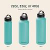 image:imageRetrospec Alder Insulated Water Bottle with Straw Lid amp Handle Cap  Stainless Steel Wide Mouth DoubleWall Vacuum Insulated Thermos  BPA Free Leakproof CanteenBlue Ridge