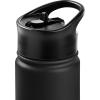 image:imageRetrospec Alder Insulated Water Bottle with Straw Lid amp Handle Cap  Stainless Steel Wide Mouth DoubleWall Vacuum Insulated Thermos  BPA Free Leakproof CanteenBlack