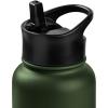 image:imageRetrospec Alder Insulated Water Bottle with Straw Lid amp Handle Cap  Stainless Steel Wide Mouth DoubleWall Vacuum Insulated Thermos  BPA Free Leakproof CanteenOlive Drab