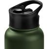 image:imageRetrospec Alder Insulated Water Bottle with Straw Lid amp Handle Cap  Stainless Steel Wide Mouth DoubleWall Vacuum Insulated Thermos  BPA Free Leakproof CanteenOlive Drab