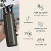 image:imageRetrospec Alder Insulated Water Bottle with Straw Lid amp Handle Cap  Stainless Steel Wide Mouth DoubleWall Vacuum Insulated Thermos  BPA Free Leakproof CanteenBasalt