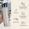 image:imageRetrospec Alder Insulated Water Bottle with Straw Lid amp Handle Cap  Stainless Steel Wide Mouth DoubleWall Vacuum Insulated Thermos  BPA Free Leakproof CanteenAbalone