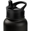 image:imageRetrospec Alder Insulated Water Bottle with Straw Lid amp Handle Cap  Stainless Steel Wide Mouth DoubleWall Vacuum Insulated Thermos  BPA Free Leakproof CanteenBlack