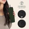 image:imageRetrospec Arroyo Stainless Steel Tumbler with Lid and Straw  Reusable Insulated Tumbler Cup  Iced Coffee Travel Mug  Double Walled Thermal TumblersMatte Olive Drab