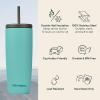 image:imageRetrospec Arroyo Stainless Steel Tumbler with Lid and Straw  Reusable Insulated Tumbler Cup  Iced Coffee Travel Mug  Double Walled Thermal TumblersMatte Blue Ridge