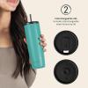 image:imageRetrospec Arroyo Stainless Steel Tumbler with Lid and Straw  Reusable Insulated Tumbler Cup  Iced Coffee Travel Mug  Double Walled Thermal TumblersMatte Blue Ridge