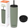 image:imageRetrospec Arroyo Stainless Steel Tumbler with Lid and Straw  Reusable Insulated Tumbler Cup  Iced Coffee Travel Mug  Double Walled Thermal TumblersMatte Pistachio