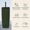 image:imageRetrospec Arroyo Stainless Steel Tumbler with Lid and Straw  Reusable Insulated Tumbler Cup  Iced Coffee Travel Mug  Double Walled Thermal TumblersMatte Olive Drab