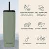 image:imageRetrospec Arroyo Stainless Steel Tumbler with Lid and Straw  Reusable Insulated Tumbler Cup  Iced Coffee Travel Mug  Double Walled Thermal TumblersMatte Pistachio