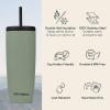 image:imageRetrospec Arroyo Stainless Steel Tumbler with Lid and Straw  Reusable Insulated Tumbler Cup  Iced Coffee Travel Mug  Double Walled Thermal TumblersMatte Pistachio