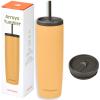image:imageRetrospec Arroyo Stainless Steel Tumbler with Lid and Straw  Reusable Insulated Tumbler Cup  Iced Coffee Travel Mug  Double Walled Thermal TumblersMatte Honey