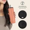 image:imageRetrospec Arroyo Stainless Steel Tumbler with Lid and Straw  Reusable Insulated Tumbler Cup  Iced Coffee Travel Mug  Double Walled Thermal TumblersMatte Melon