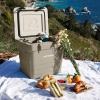 image:imageRetrospec Palisade Rotomolded Cooler  Fully Insulated Portable Ice Chest with Built in Bottle Opener TieDown Slots amp Dry Goods Basket  Large Beach Camping amp Travel Coolers 25 45 amp 65qtDune