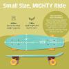 image:imageRetrospec Quip Mini Cruiser Skateboard 225 Classic Retro Plastic Cruiser Complete Skateboard with ABEC 7 Bearings and PU Wheels Compact Board wGrippy Molded Waffle DeckSeafoam