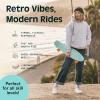 image:imageRetrospec Quip Mini Cruiser Skateboard 225 Classic Retro Plastic Cruiser Complete Skateboard with ABEC 7 Bearings and PU Wheels Compact Board wGrippy Molded Waffle DeckTropical Teal