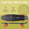 image:imageRetrospec Quip Mini Cruiser Skateboard 225 Classic Retro Plastic Cruiser Complete Skateboard with ABEC 7 Bearings and PU Wheels Compact Board wGrippy Molded Waffle DeckEl Diablo