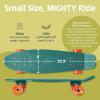 image:imageRetrospec Quip Mini Cruiser Skateboard 225 Classic Retro Plastic Cruiser Complete Skateboard with ABEC 7 Bearings and PU Wheels Compact Board wGrippy Molded Waffle DeckTropical Teal