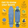 image:imageRetrospec Quip Mini Cruiser Skateboard 225 Classic Retro Plastic Cruiser Complete Skateboard with ABEC 7 Bearings and PU Wheels Compact Board wGrippy Molded Waffle DeckMarine Blue